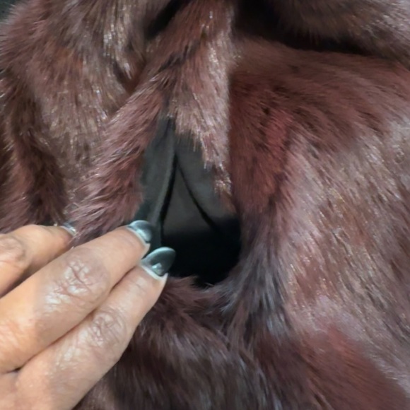 Burgundy Mink Jacket - BEST OFFERS - Picture 6 of 8